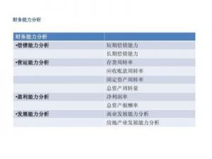 营运能力指标及分析方法