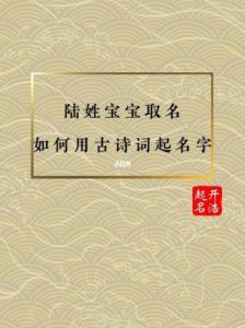 姓陆的男孩名字大全 陆姓男孩起名100分