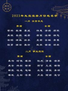 2023兔年女宝宝取名 给小孩起名字