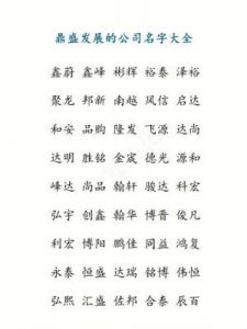 查询免费公司取名：史上最全企业名字大全