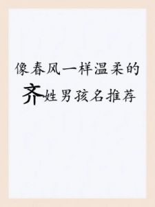 给齐姓孩子取个独特的名字