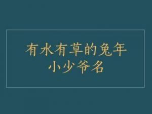 有了草以及水的男孩名字2023年：收藏灿烂的名字