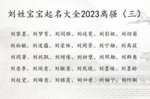 精选刘姓男孩2023年兔年最佳名字大全