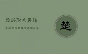 兔年3月31日出生男孩起名：楚辞周易——一则文雅的男宝宝名字