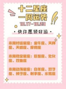 十二星座本周运势大揭秘！10.14 - 10.20，快来看看你的运势吧！