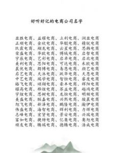 电商公司取好名字的参考大全