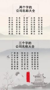 公司名称精选集推荐顺口大气的企业品牌名字