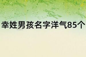 充满朝气与活力的姓幸宝宝完美名字推荐