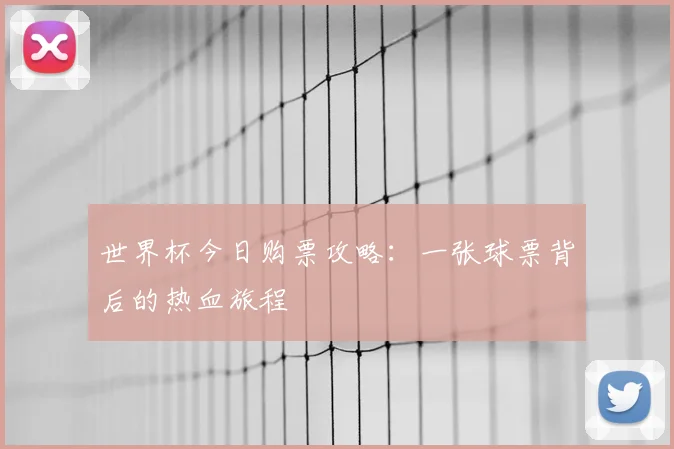 世界杯今日购票攻略:一张球票背后的热血旅程